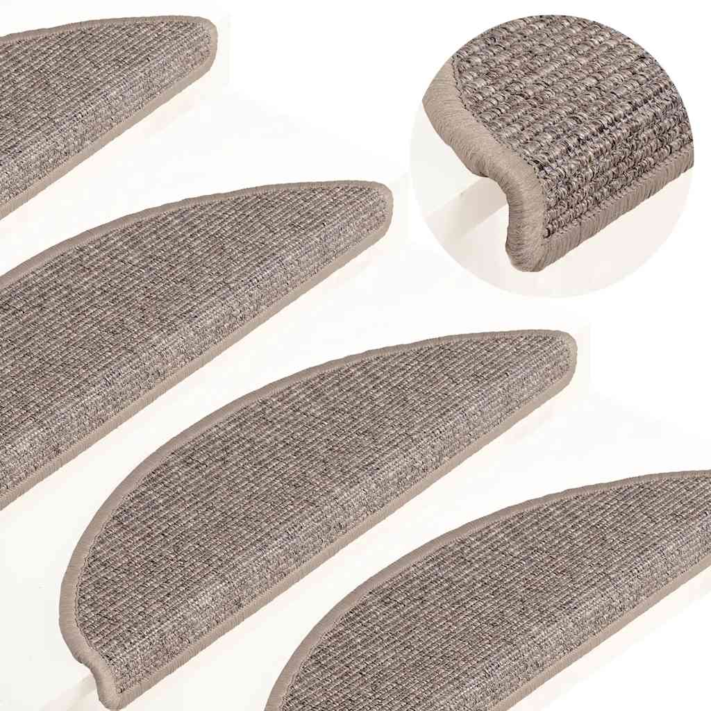 Stufenmatten 15 Stk. 56x17x3 cm Beige und Grau Halbrund