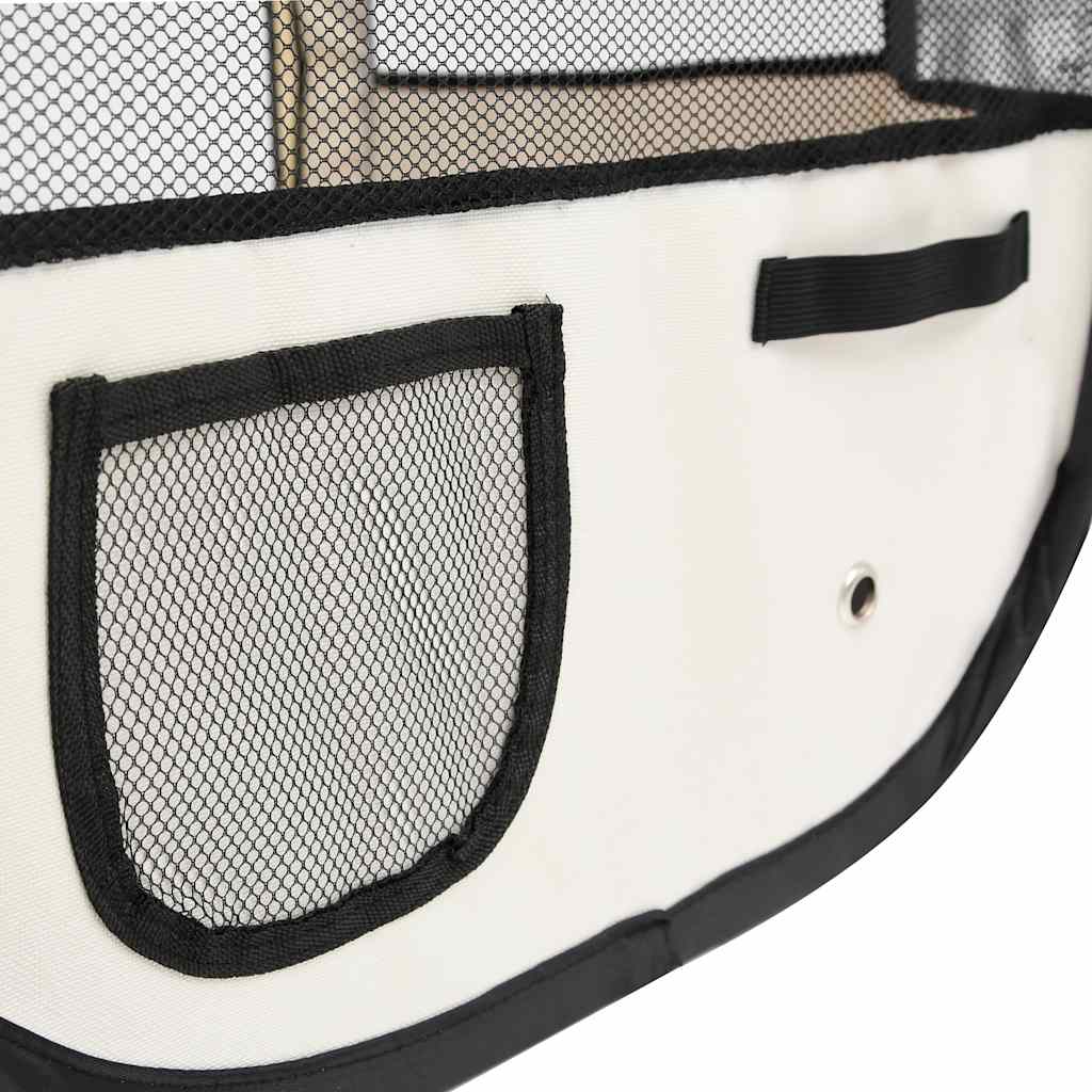Faltbarer Welpenlaufstall mit Tragetasche Schwarz 90x90x58 cm