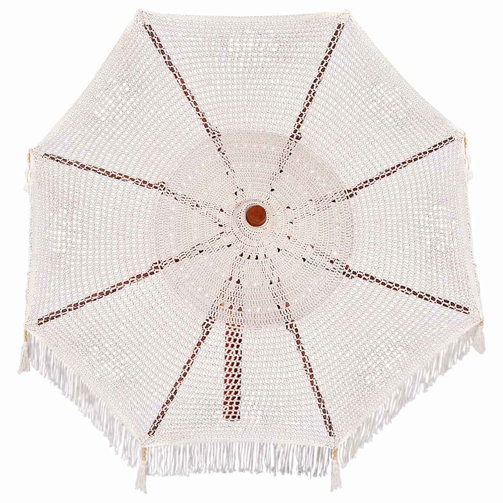 Macrame Sonnenschirm Creme 190 x 190 x 260 cm