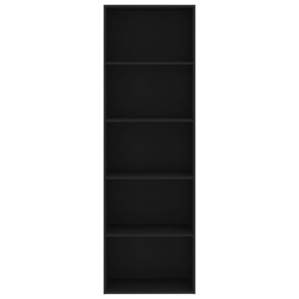 Bücherregal Schwarz Eichen-Optik 80x30x189 cm Holzwerkstoff