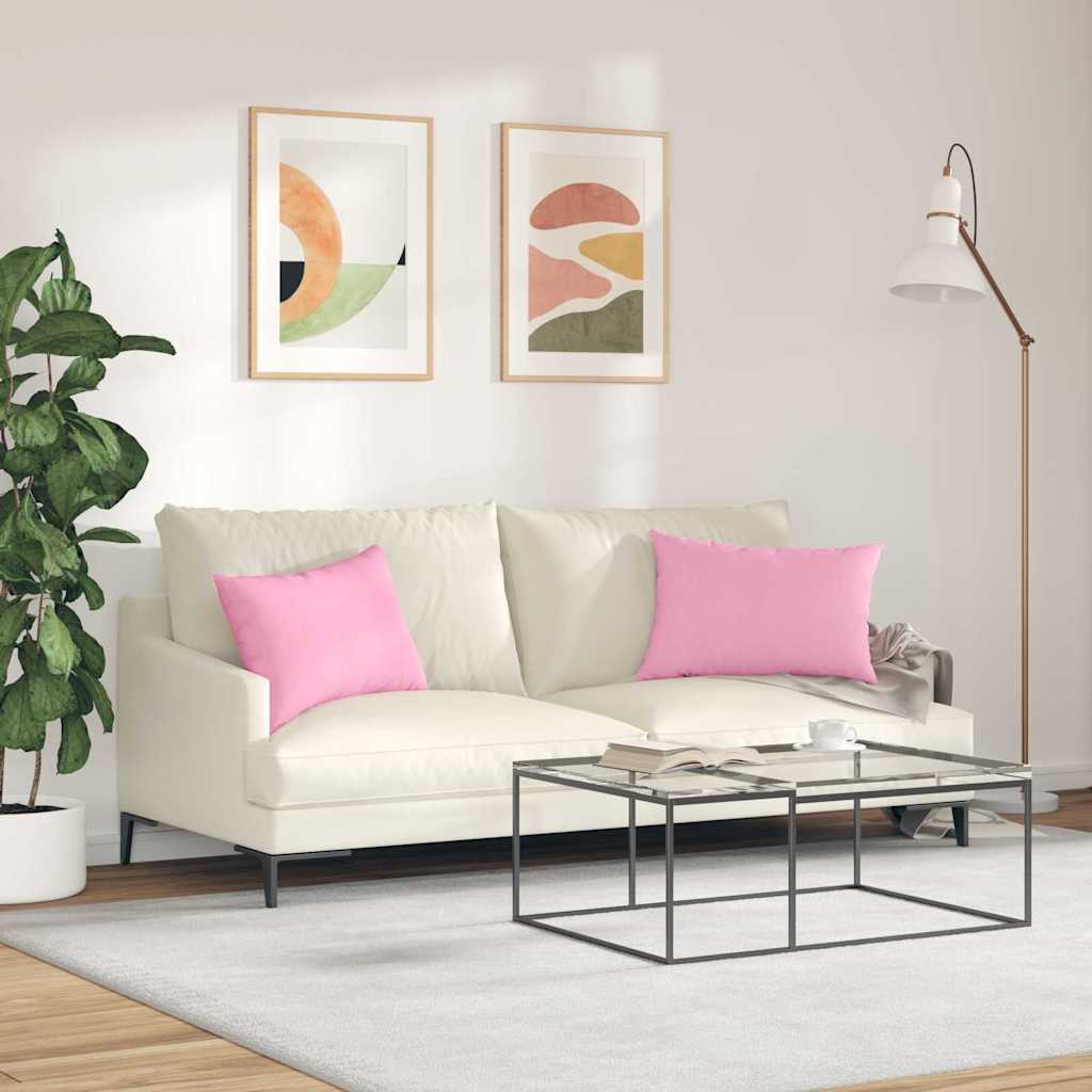 Sofakissen 2 pcs Hellgrau 50 x 30 cm Stoff