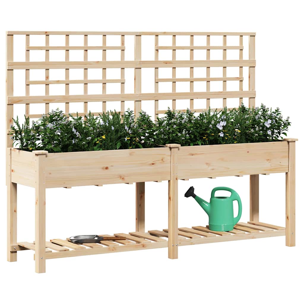 Garten-Pflanzgefäß Beige 71 x 38 x 152 cm Massivholz aus Fichte