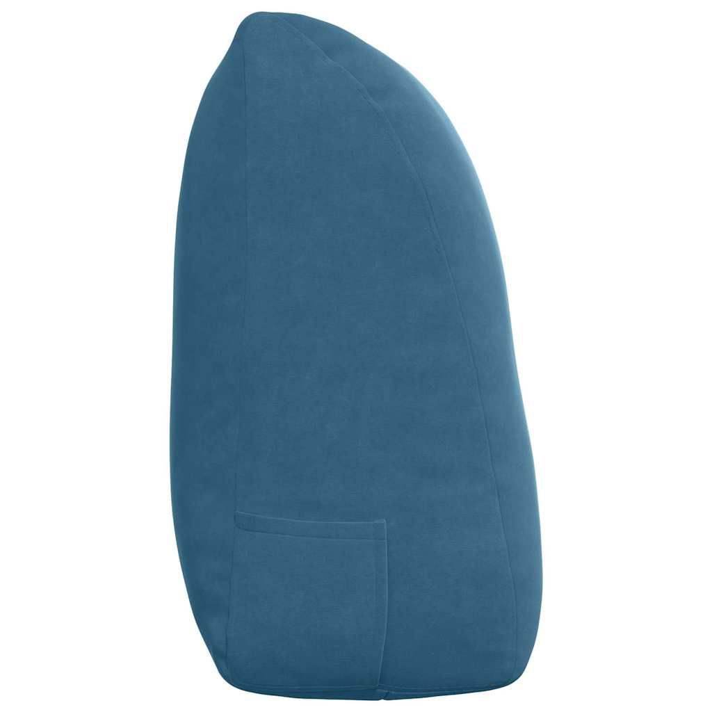 Rückenkissen Blau 45 x 24 x 50 cm Samt