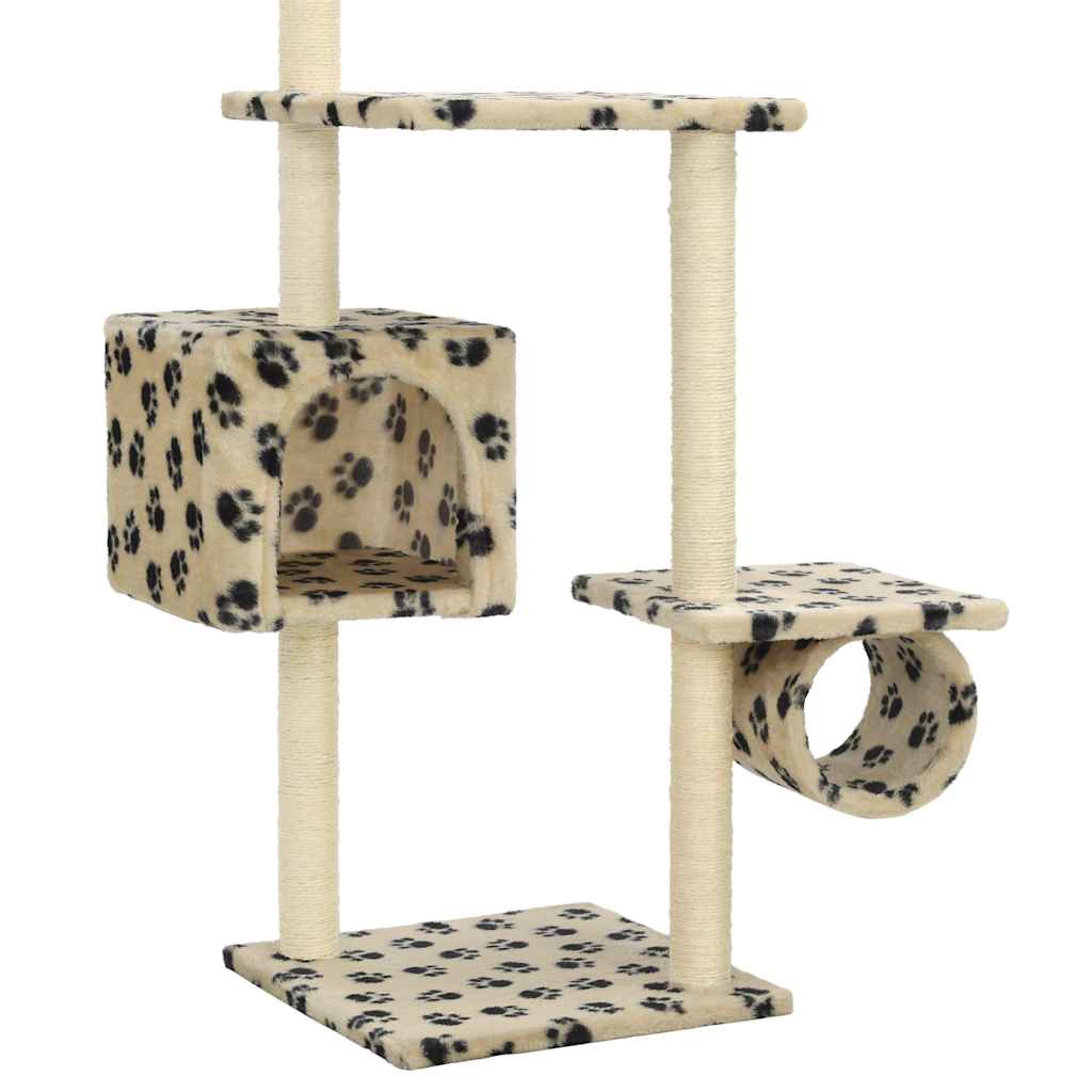 Katzenbaum mit Sisal-Kratzsäulen 260 cm Grau