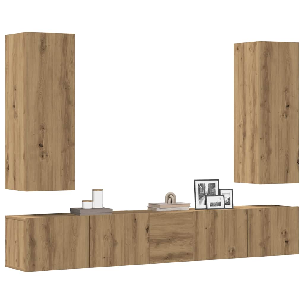 5-tlg. TV-Schrank-Set Weiß Holzwerkstoff