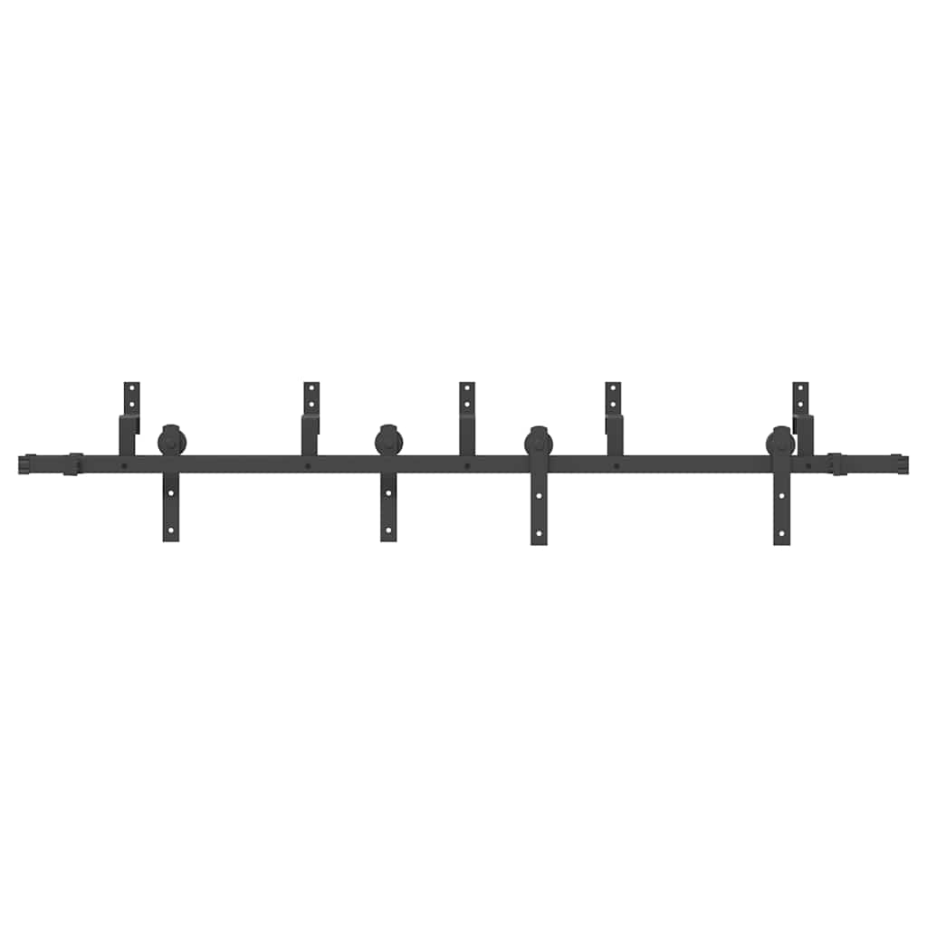 Schiebetürbeschlag-Set 183 cm Stahl Schwarz