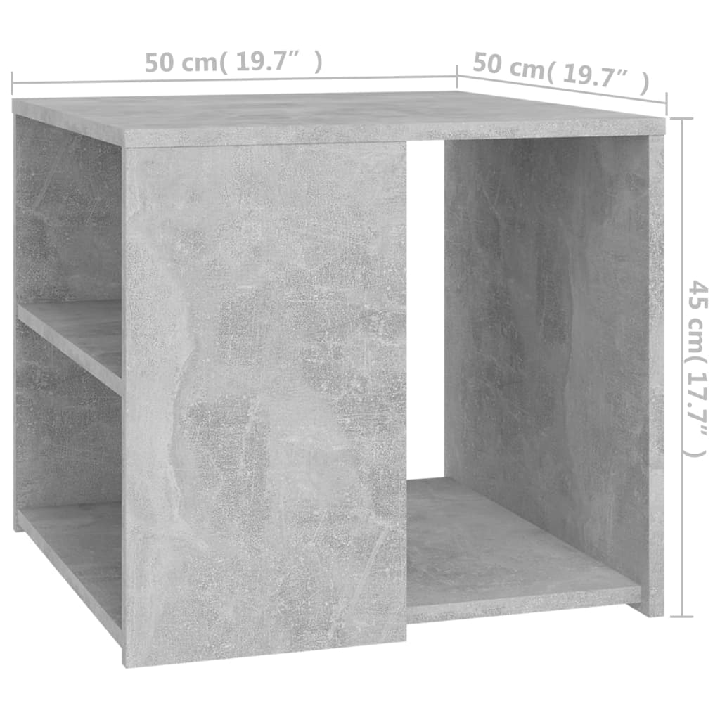 Beistelltisch Grau 50x50x45 cm Holzwerkstoff