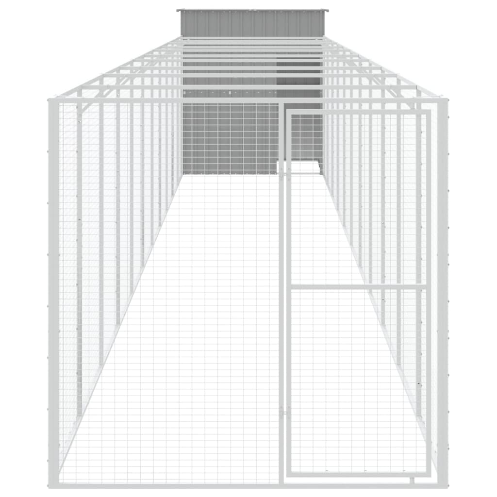Hundehütte mit Auslauf Anthrazit 165x251x181cm Verzinkter Stahl