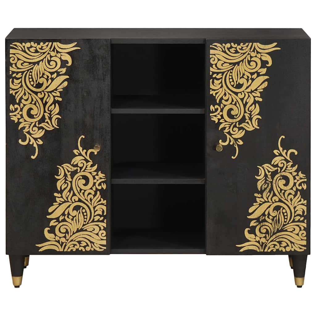 Sideboard mit Regal Braun 90 x 33 x 75 cm Massivholz Mango