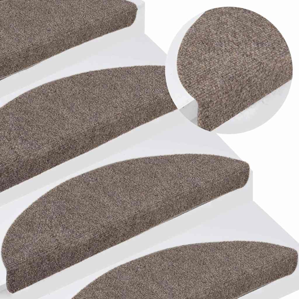 Stufenmatten Selbstklebend 15 Stk. 56x17x3 cm Hellbraun Halbrund