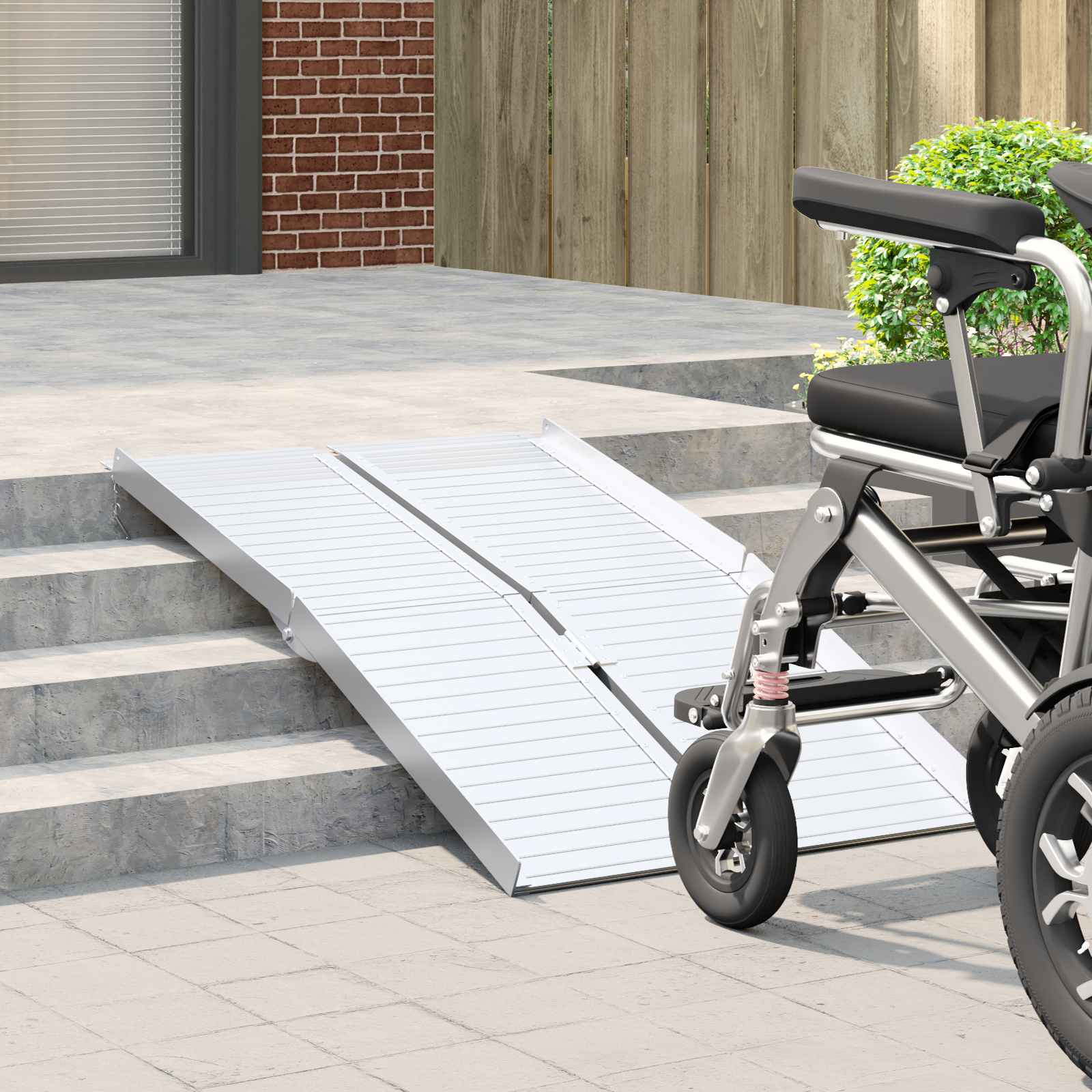 Rampe für Rollstühle 270 kg Silber 62 x 73 x 5 cm Aluminium