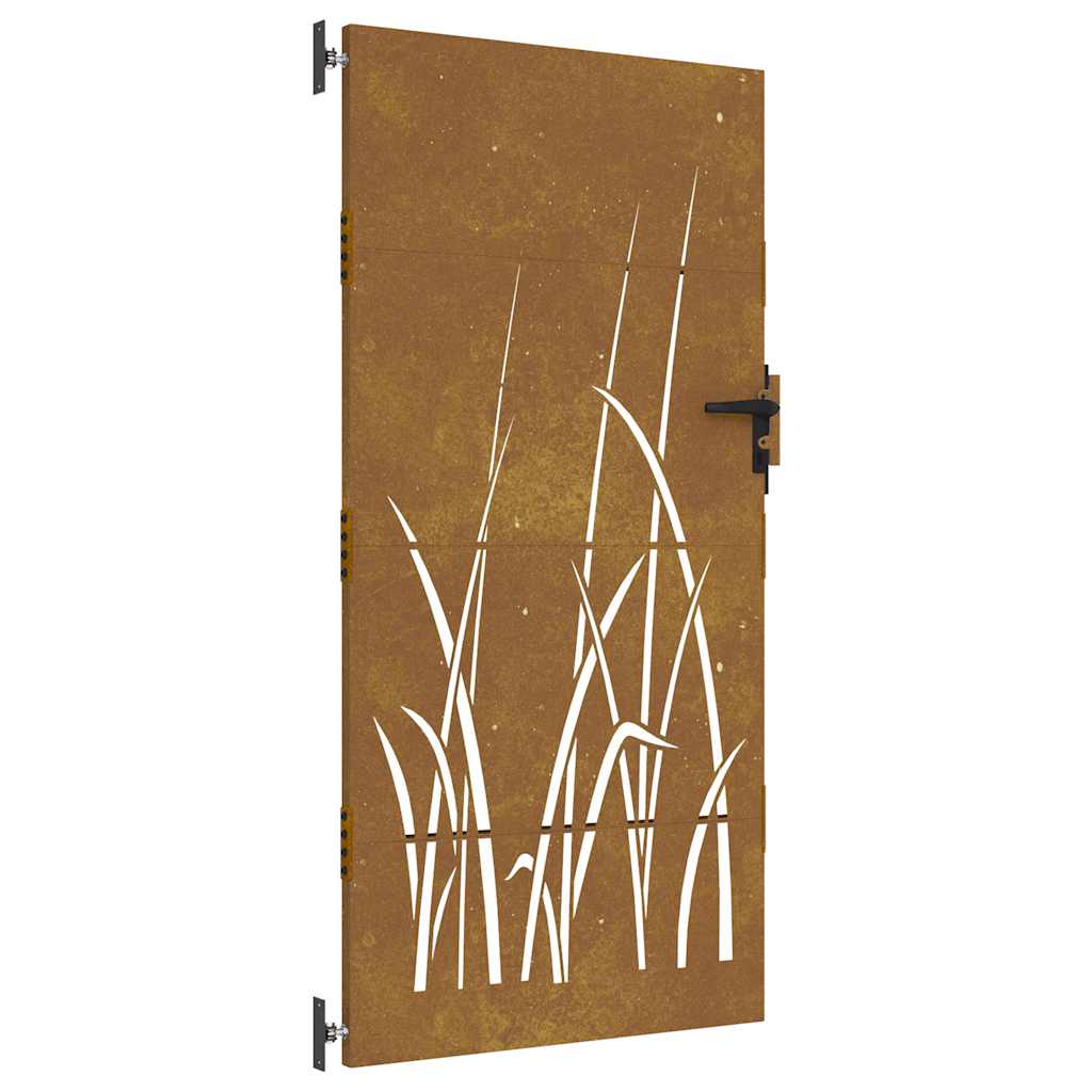 Gartentor 85x75 cm Cortenstahl Gras-Design