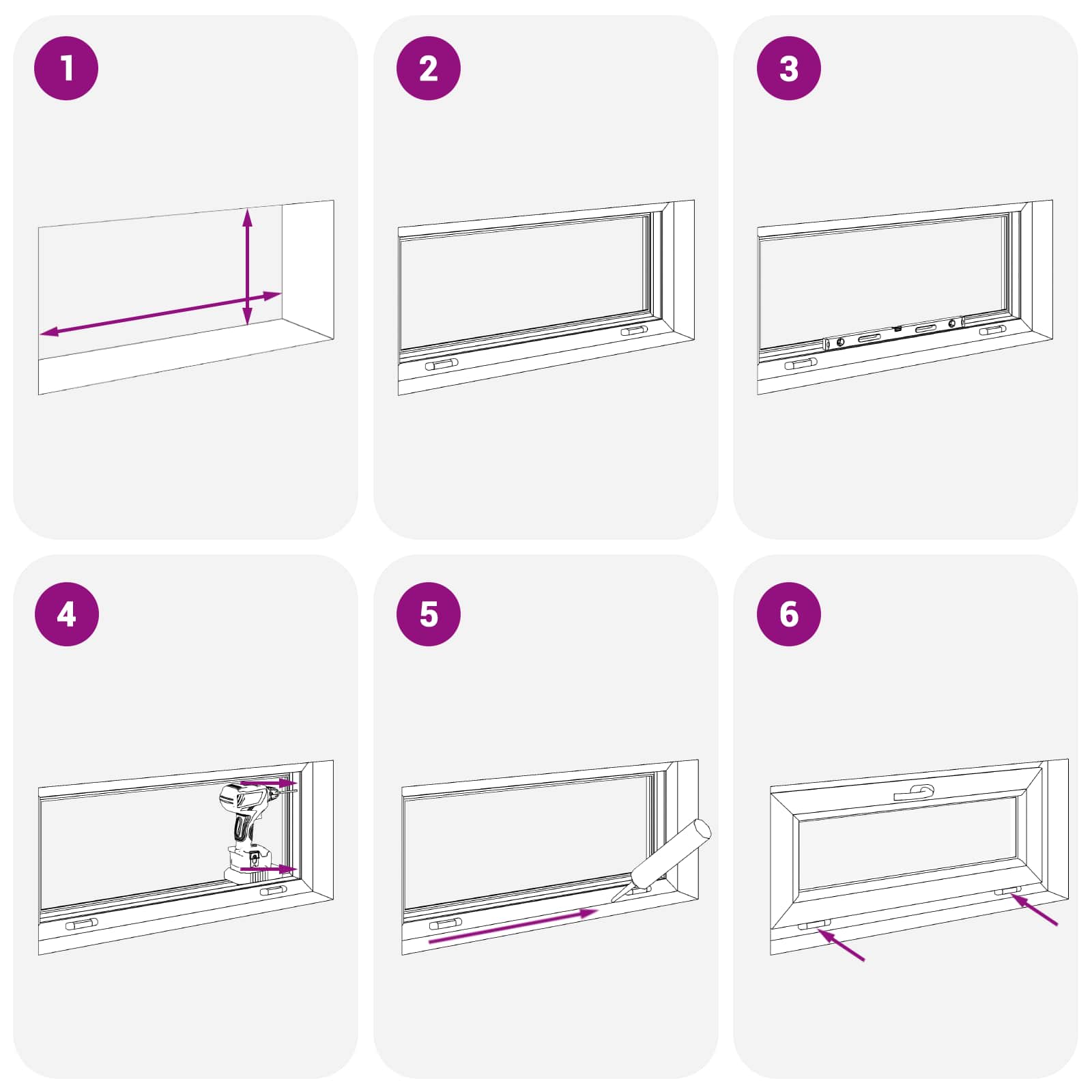 Kellerfenster RISOR 60 x 40 cm PVC und Glas Weiß