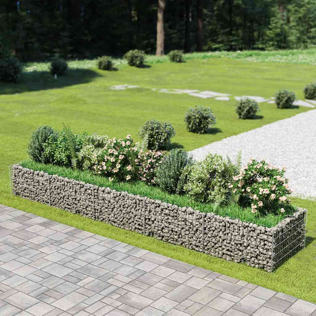 Gabionen-Hochbeet Verzinkter Stahl 450×90×100 cm