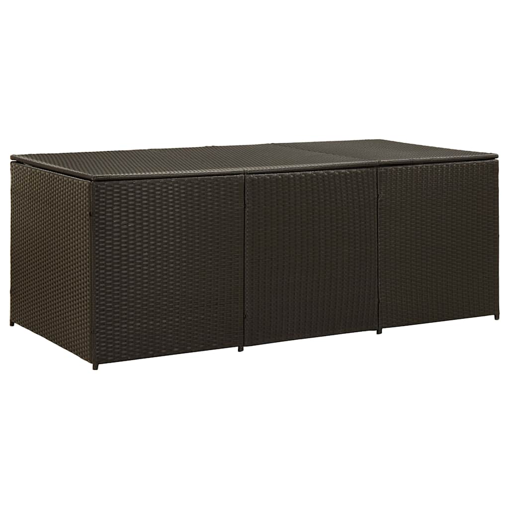 Gartentruhe Schwarz 283L Poly Rattan