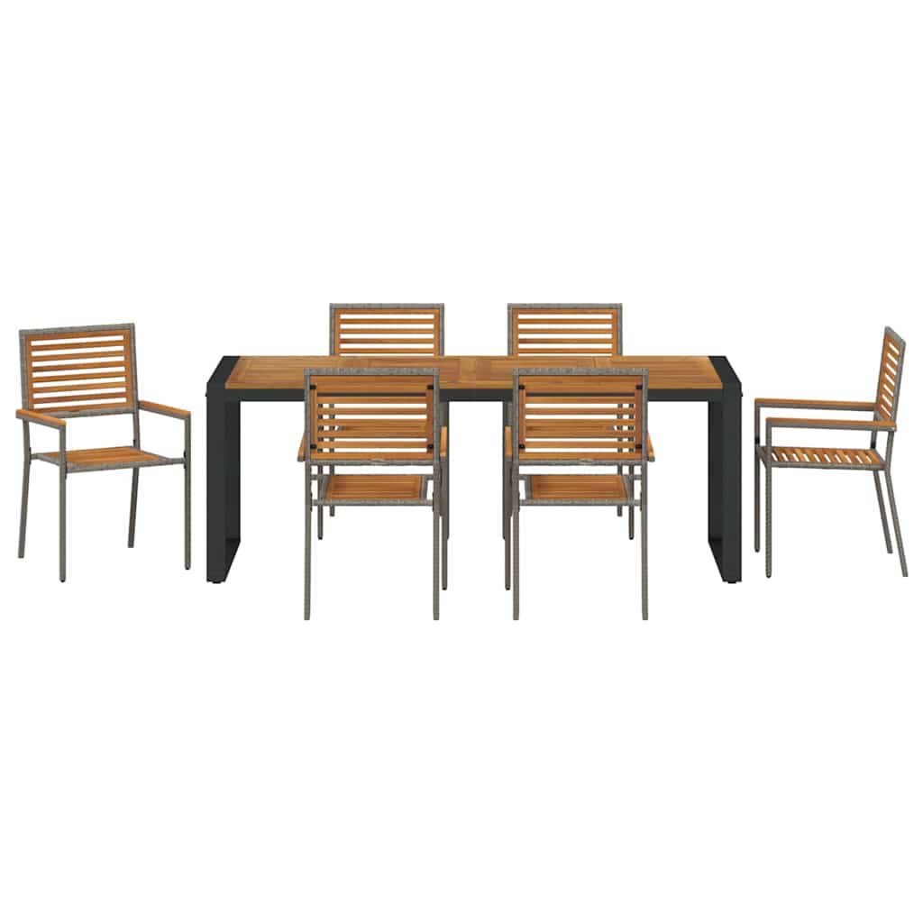 Garten Essgruppe 5 pcs Schwarz und Braun Poly-Rattan