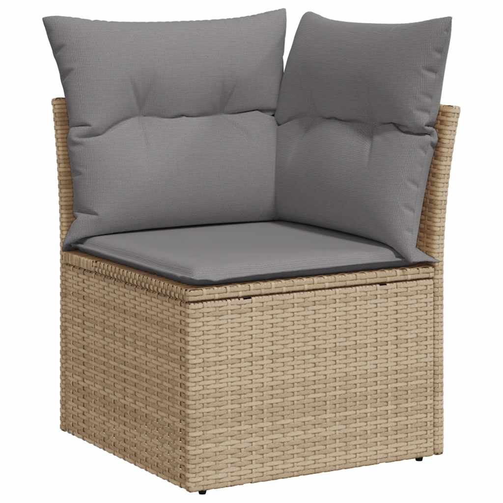 5-tlg. Garten-Sofagarnitur mit Kissen Schwarz Poly Rattan