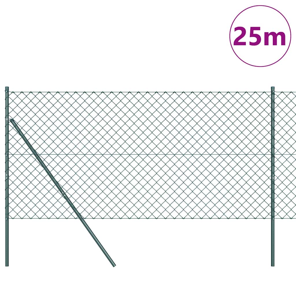Outdoor Kettenglied-Zaun Erdfixierung 10 x 0,4 m Grün Netz