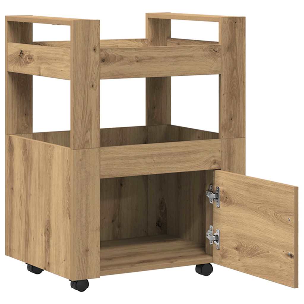 Küchenwagen Weiß 60x45x80 cm Holzwerkstoff