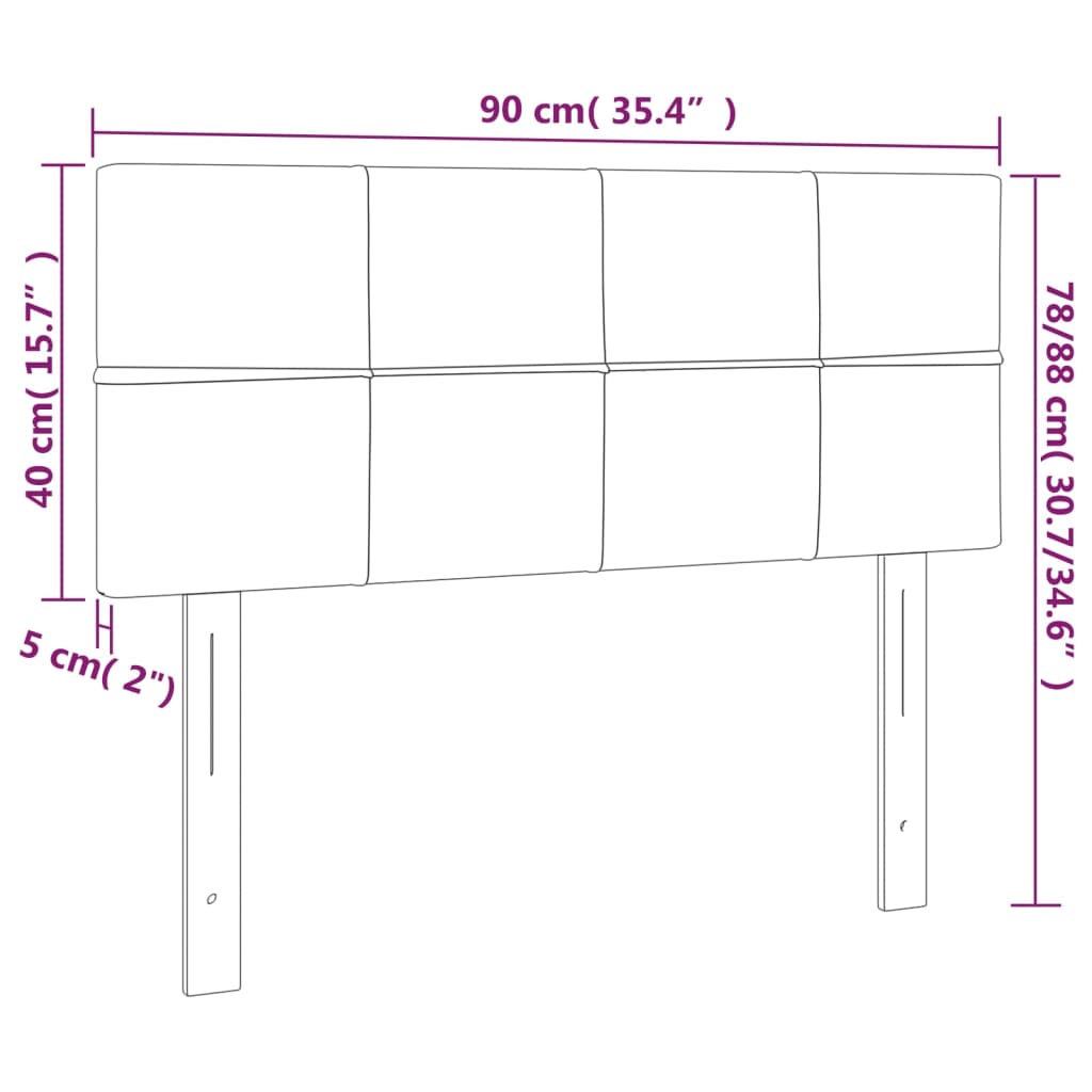 Kopfteil Hellgrau 80x5x118/128 cm Stoff