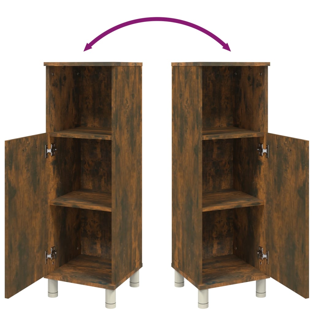 Badezimmerschrank Weiß 30x30x95 cm Holzwerkstoff