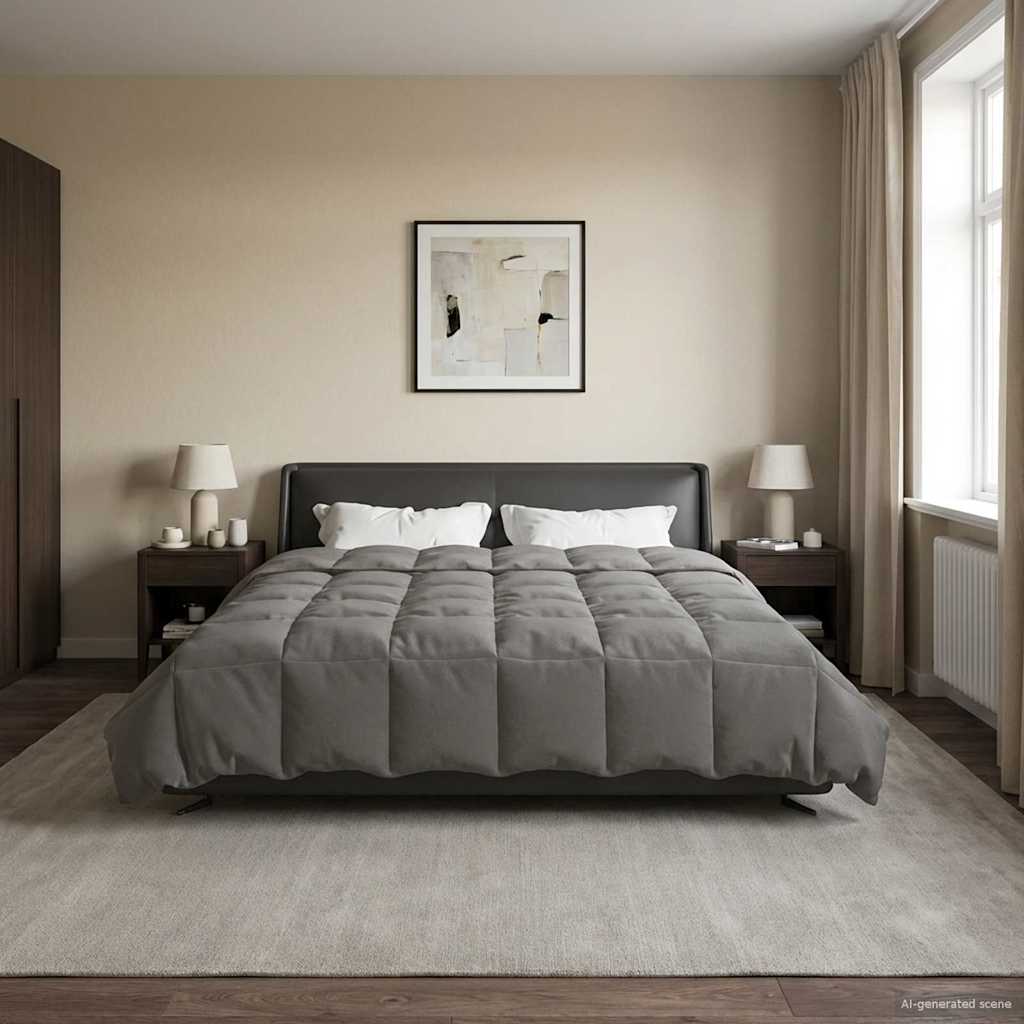 Sommerdecke Gesteppt Anthrazit 135 x 200 cm Mikrofaser