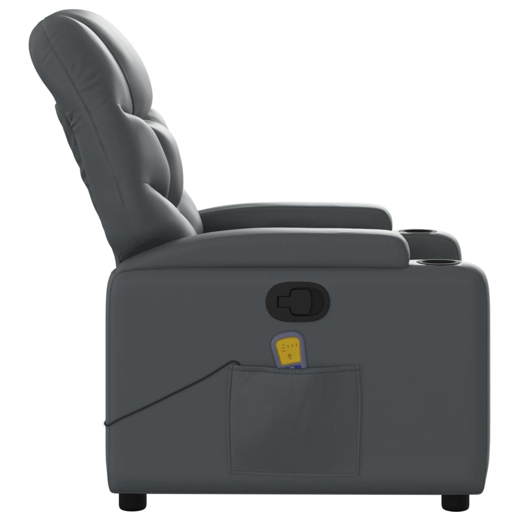 Massage-Relaxsessel, Kunstleder, Schwarz