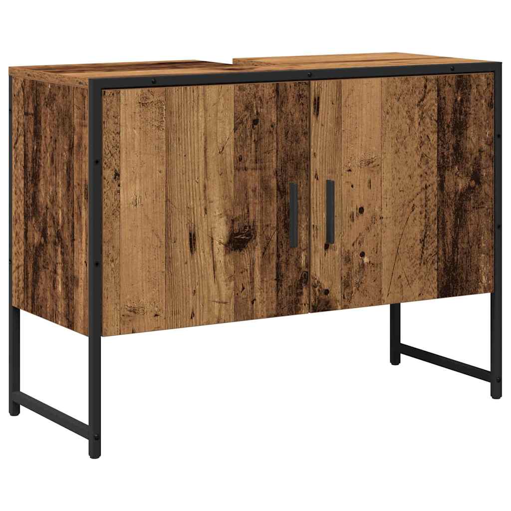2-tlg. Badmöbel-Set Räuchereiche Holzwerkstoff