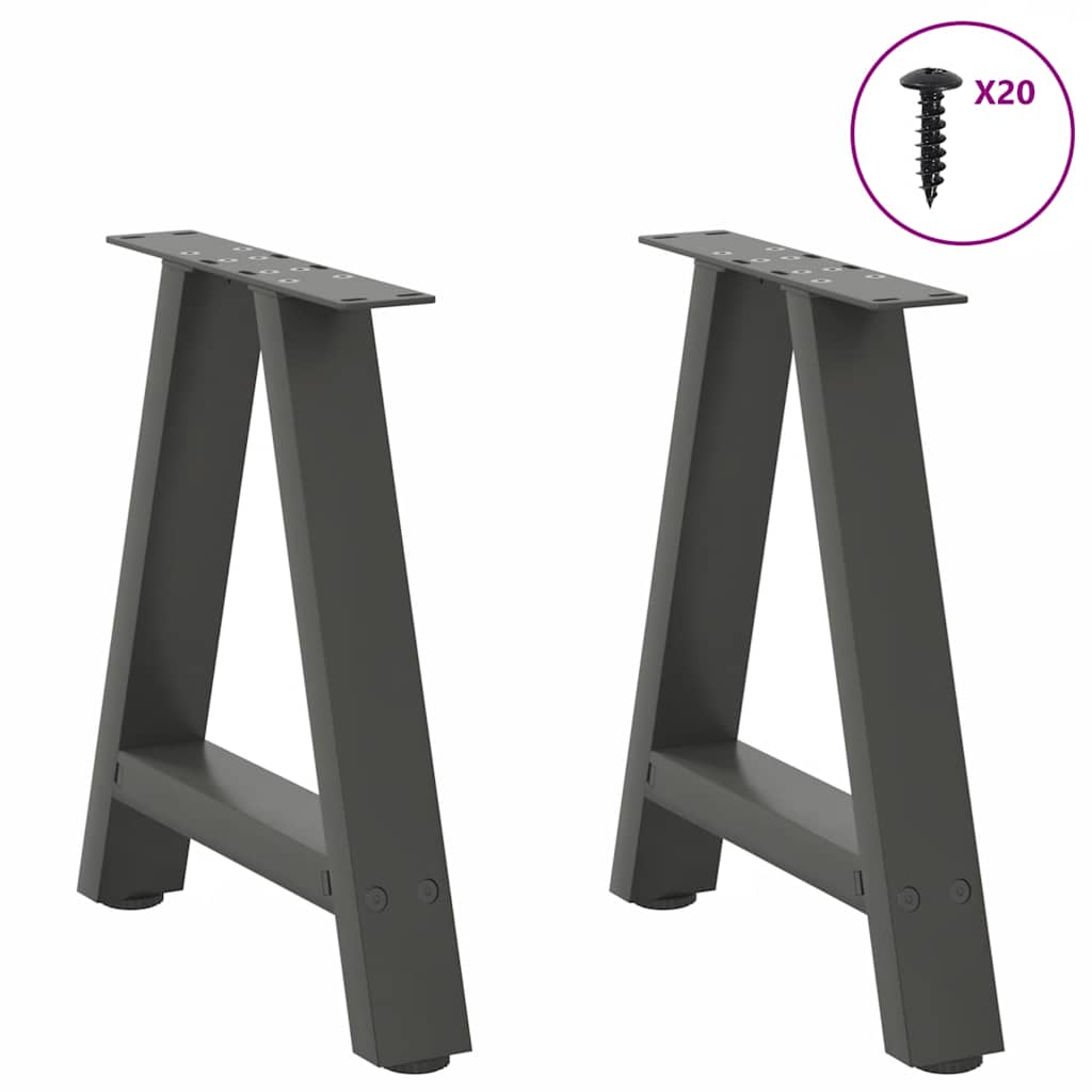 Couchtischbeine A-Form 2 Stk. 30x(30-31) cm Stahl