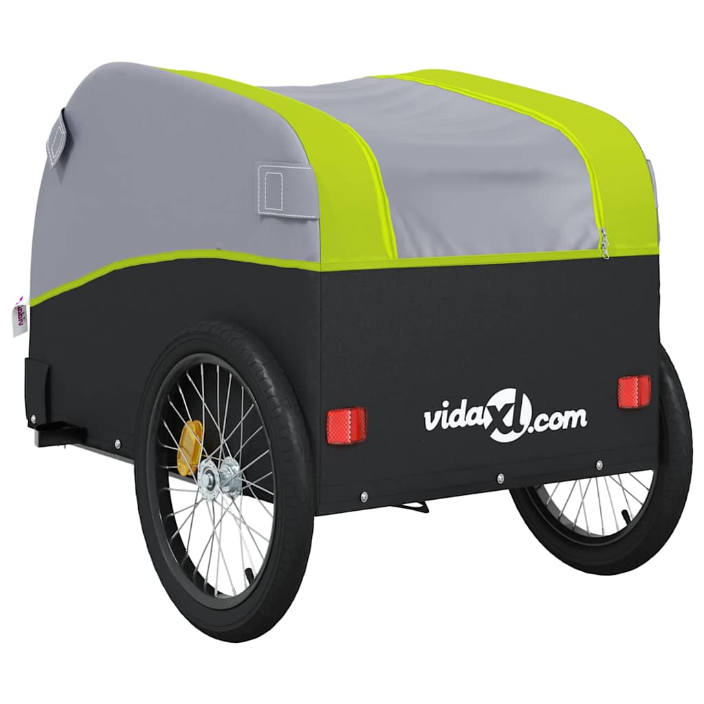 Fahrradanhänger Schwarz und Orange 30 kg Eisen