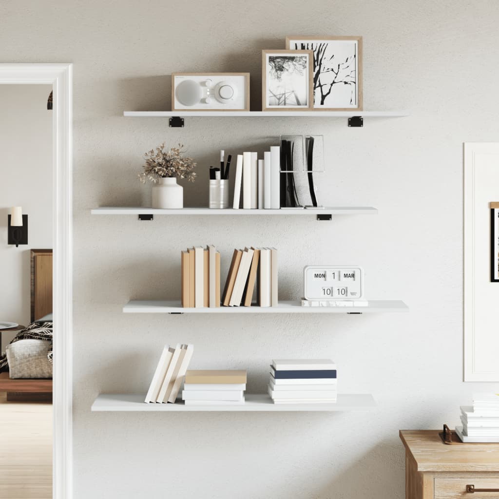 Bücherregal-Bretter 4 Stk. Weiß 40x10x1,5 cm Holzwerkstoff