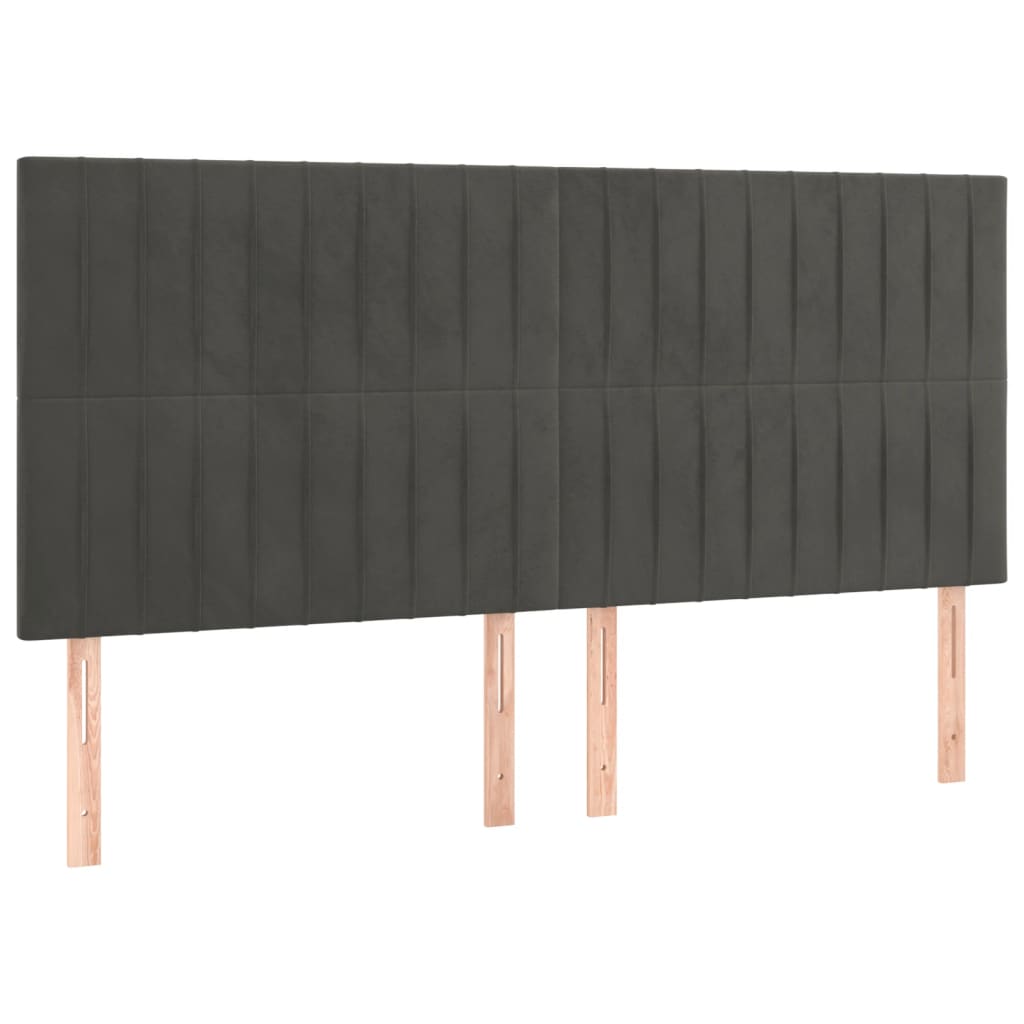 Kopfteil Hellgrau 80x5x118/128 cm Samt