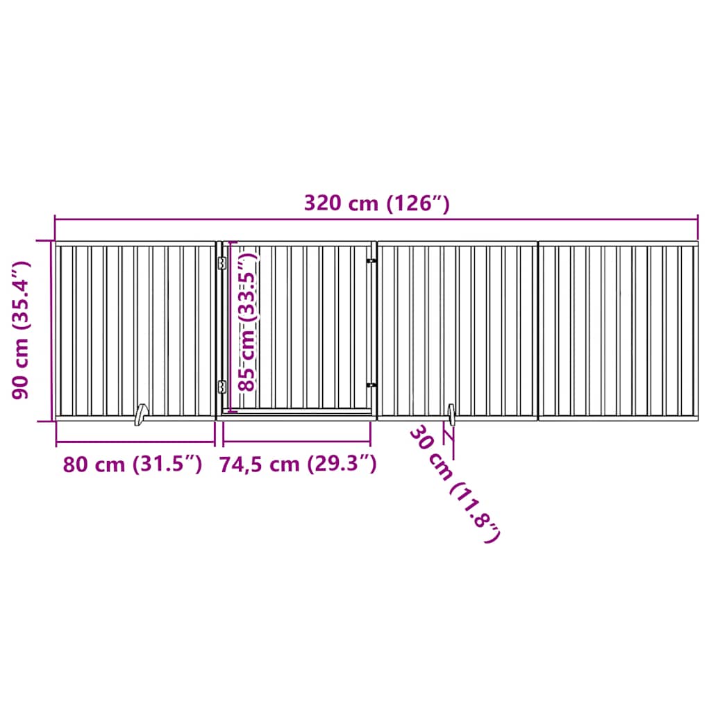 Hundegitter Faltbar 3 Paneele 150 cm Pappelholz