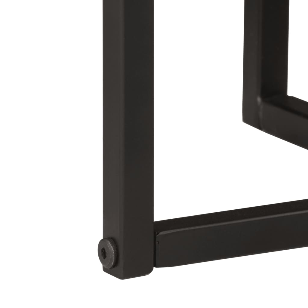 Couchtisch 45x45x35 cm Massivholz Akazie und Eisen