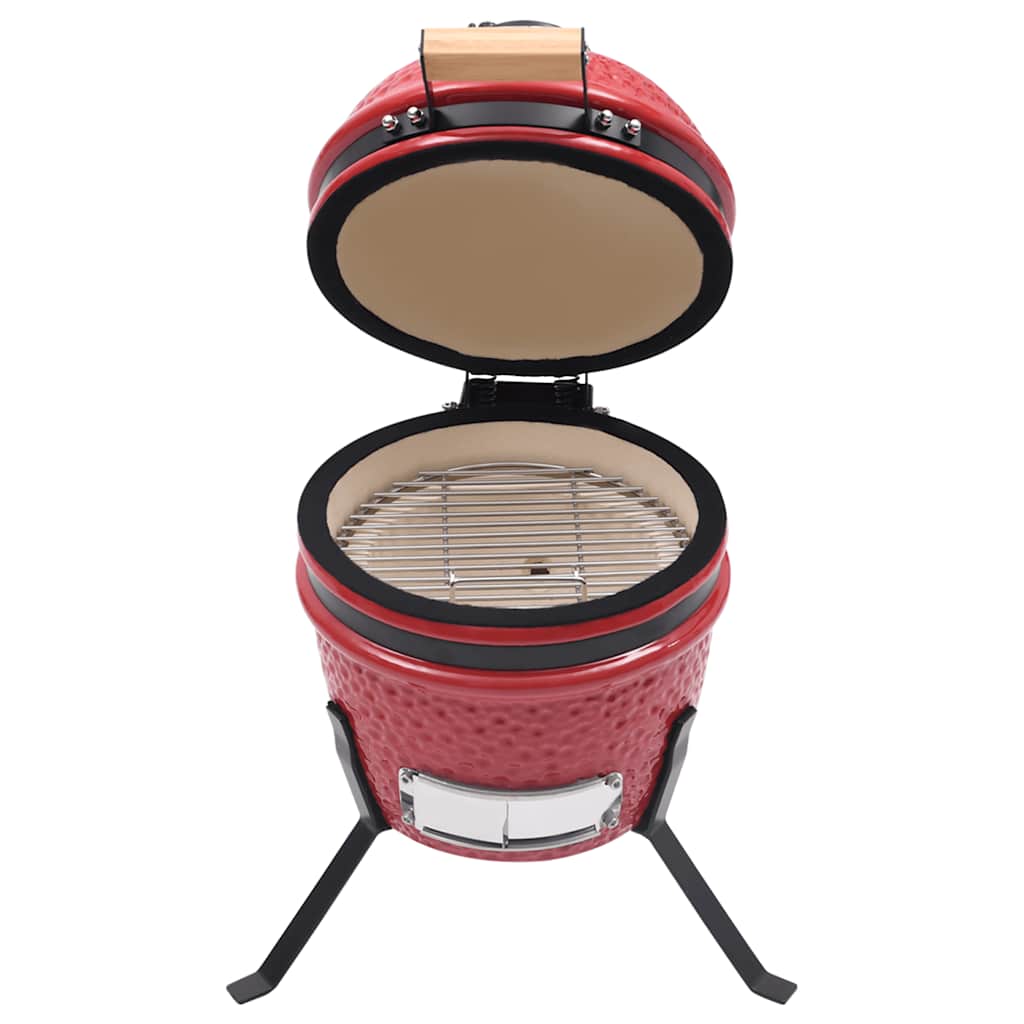 2-in-1 Kamado-Grill Smoker Keramik 56 cm Schwarz
