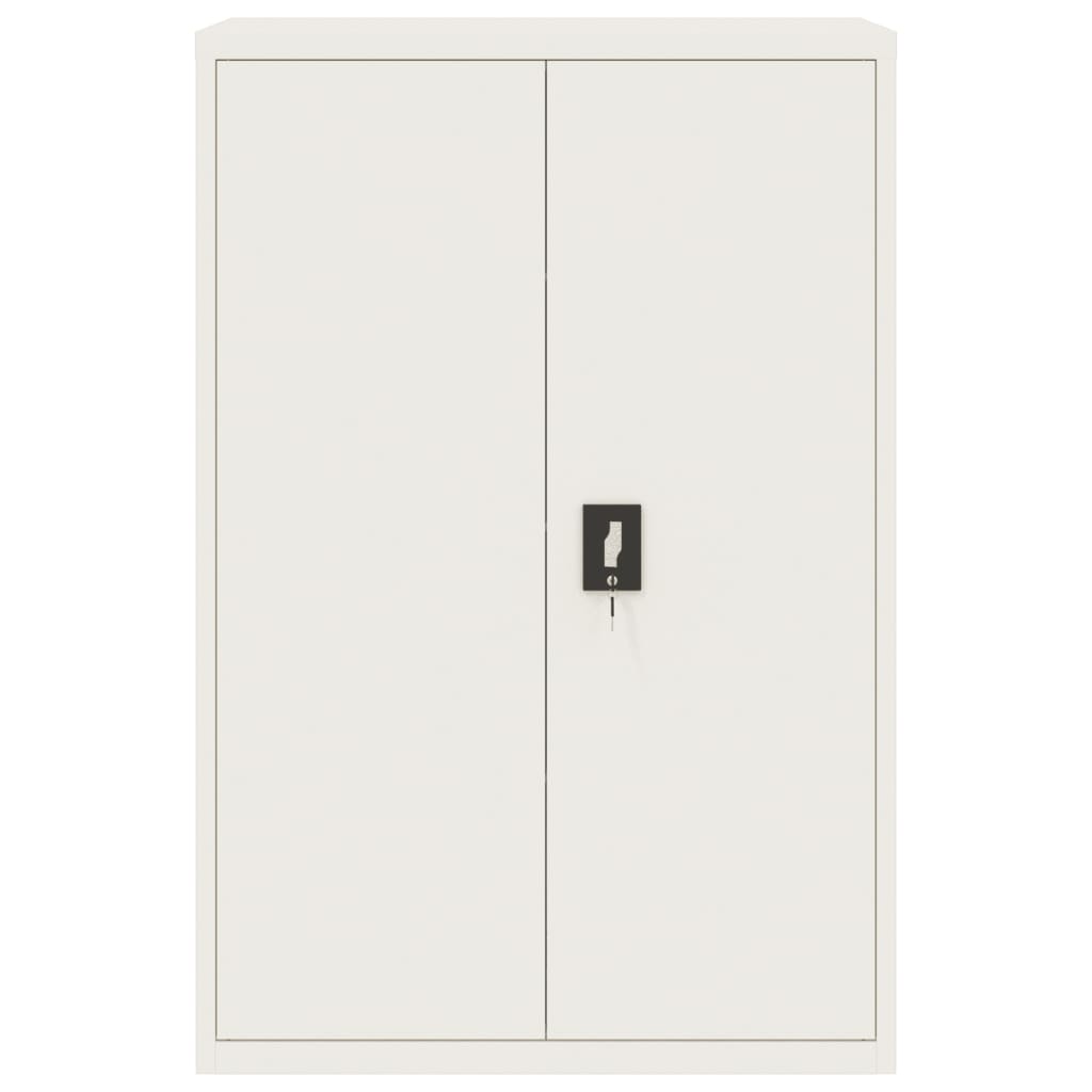 Aktenschrank mit 2 Türen Grau 90 cm Stahl