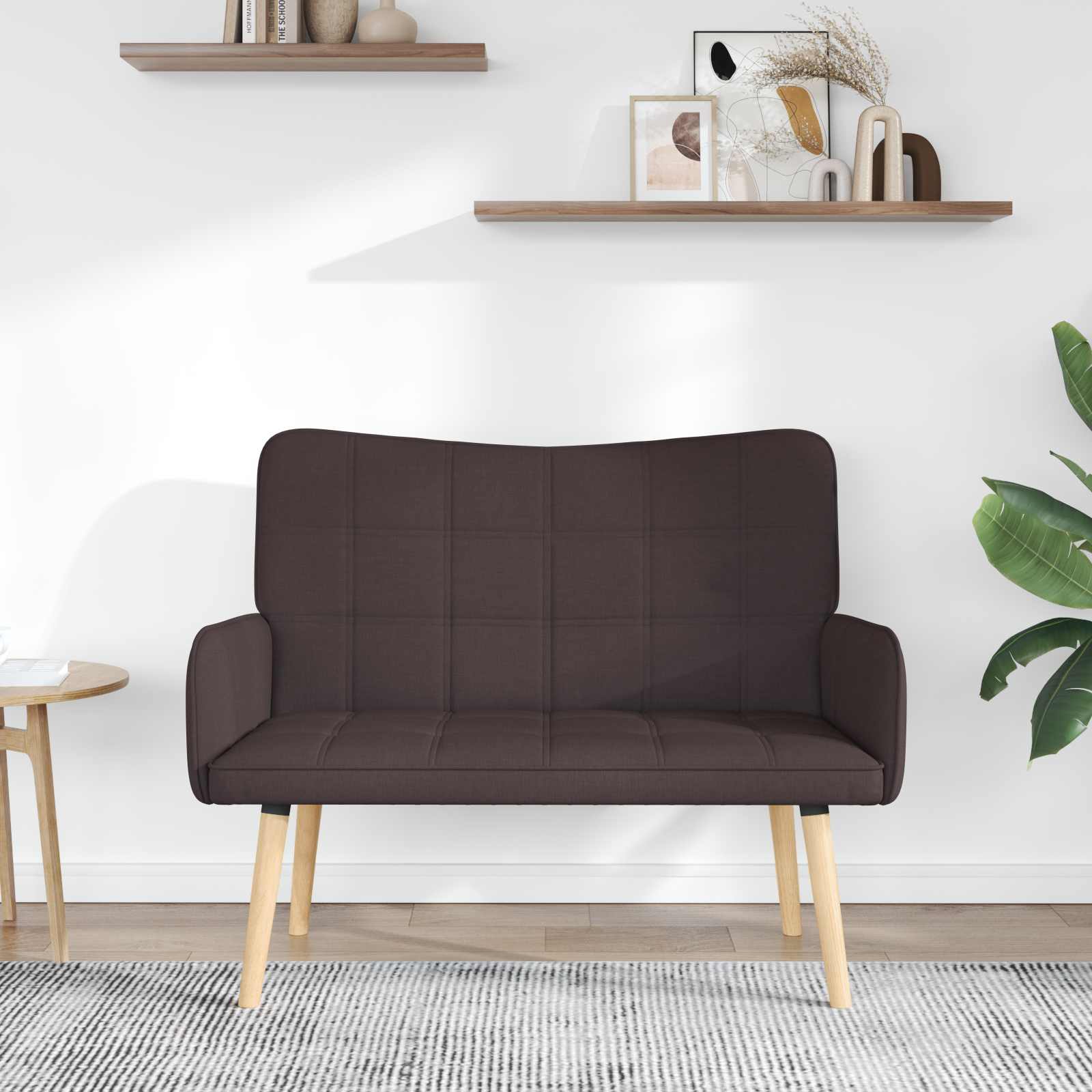2-Sitzer Sofa Hellgrau 115 x 61 x 87 cm Stoff