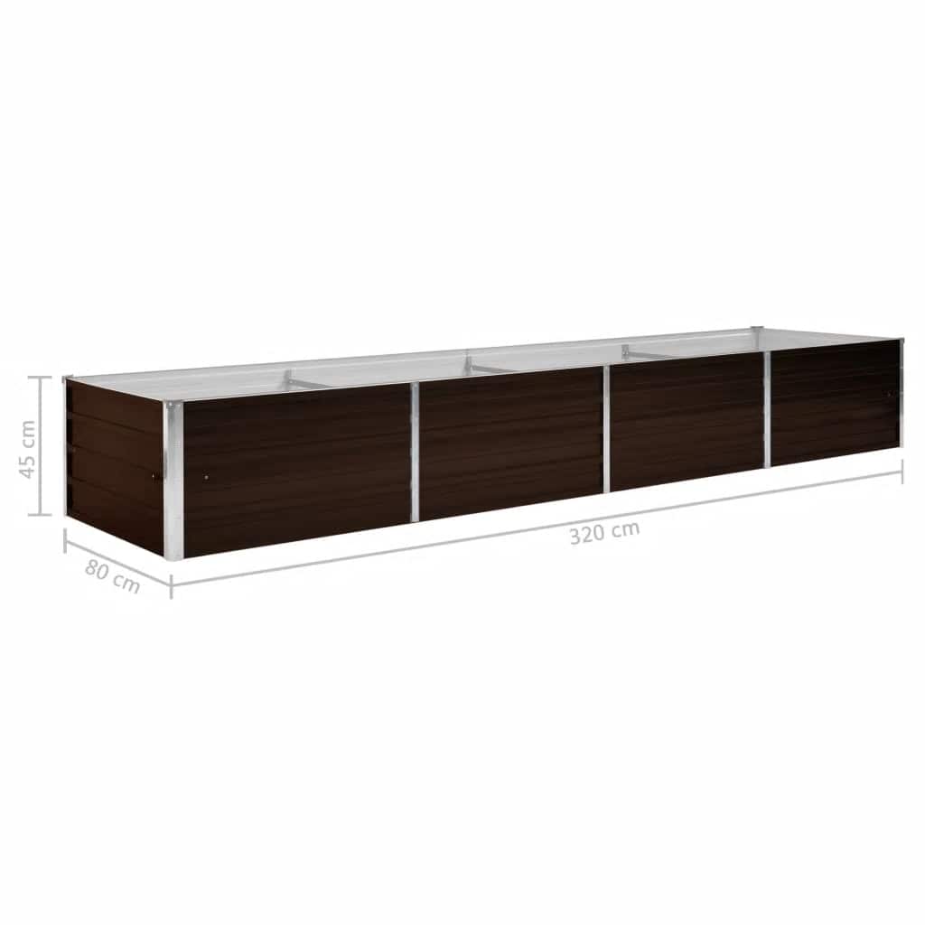 Hochbeet Braun 160 x 80 x 77 cm Verzinkter Stahl