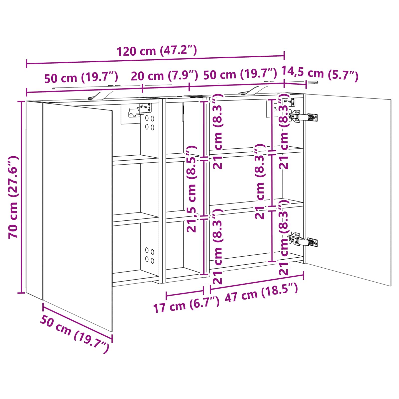 Badezimmerschrank-Set 3 pcs 80 x 10,5 x 50 cm Holzwerkstoff