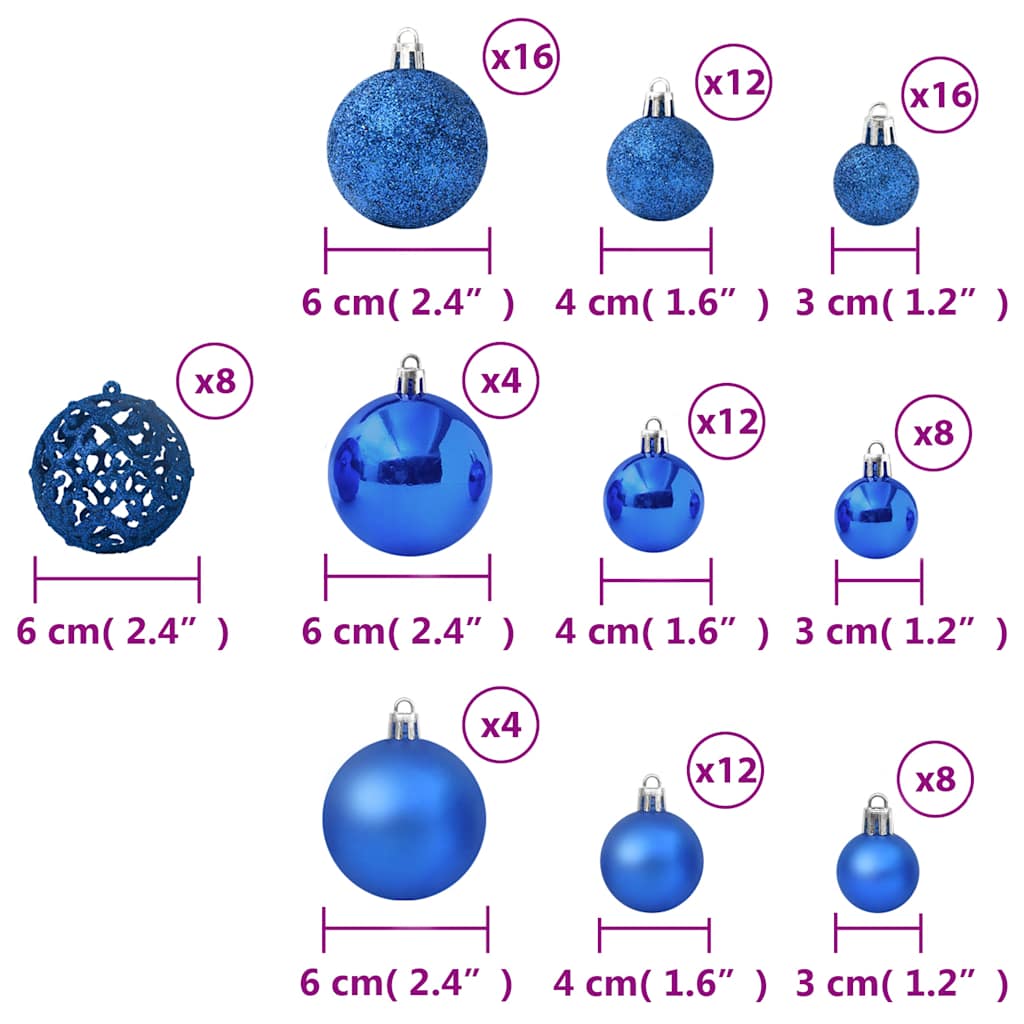 100-tlg. Weihnachtskugel-Set Weiß