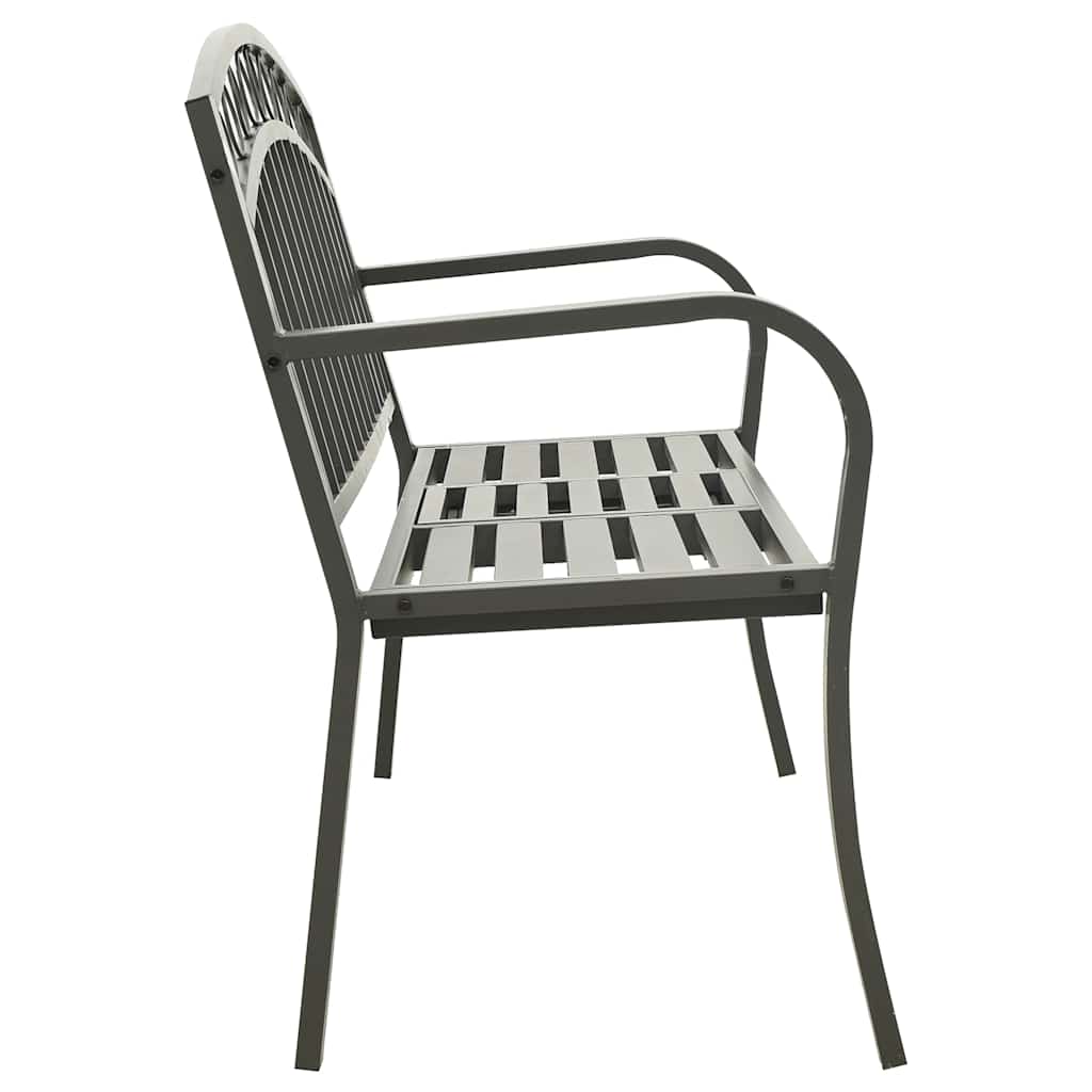 Gartenbank Grau 120 cm Stahl