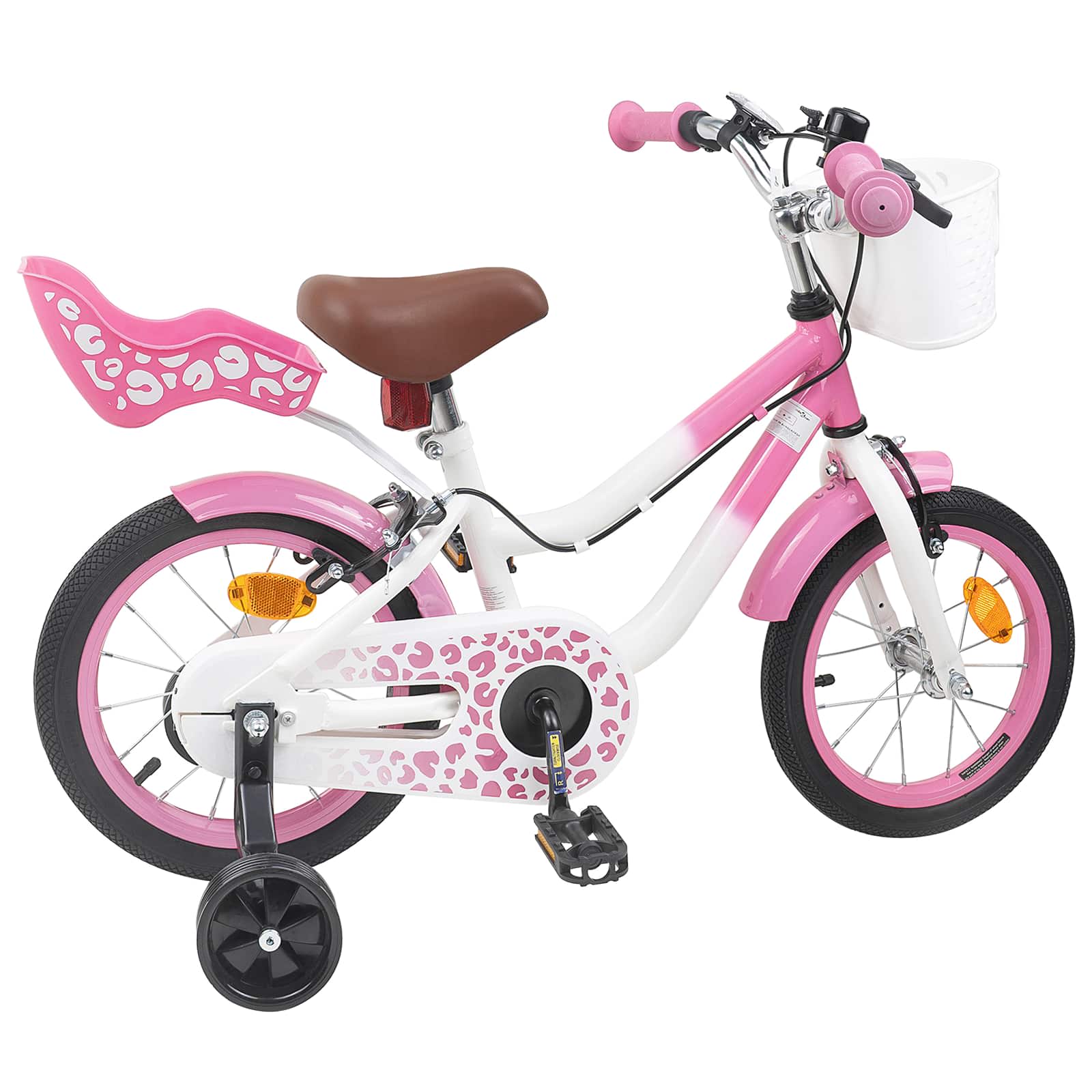 Kinderfahrrad Mit Stützrädern 12 Zoll für 2-4 Jahre alt Rosa