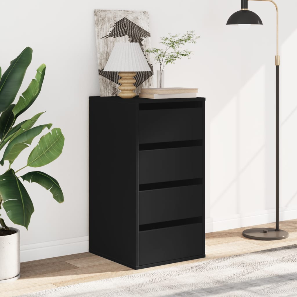 Schubladenschrank Schwarz Eichen-Optik 41 x 40 x 58 cm
