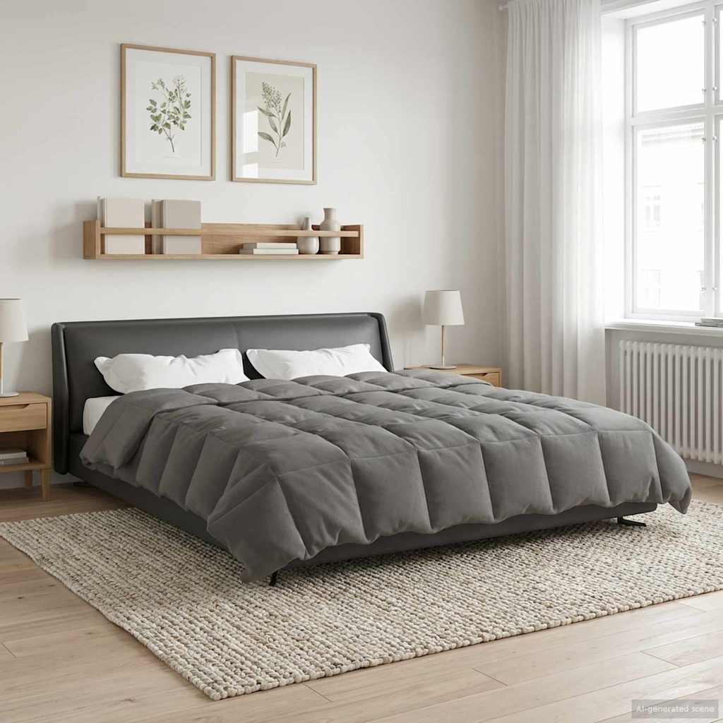 Sommerdecke Gesteppt Anthrazit 135 x 200 cm Mikrofaser
