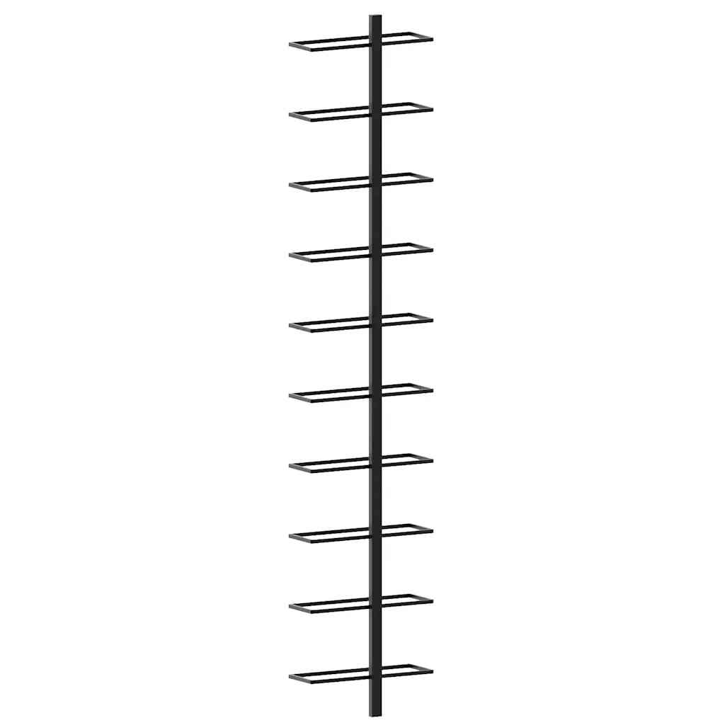 Wand-Weinregal für 9 Flaschen Schwarz Eisen