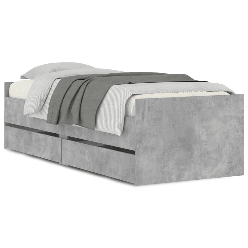 Bett mit Schubladen Braun Eiche-Optik 75x190 cm