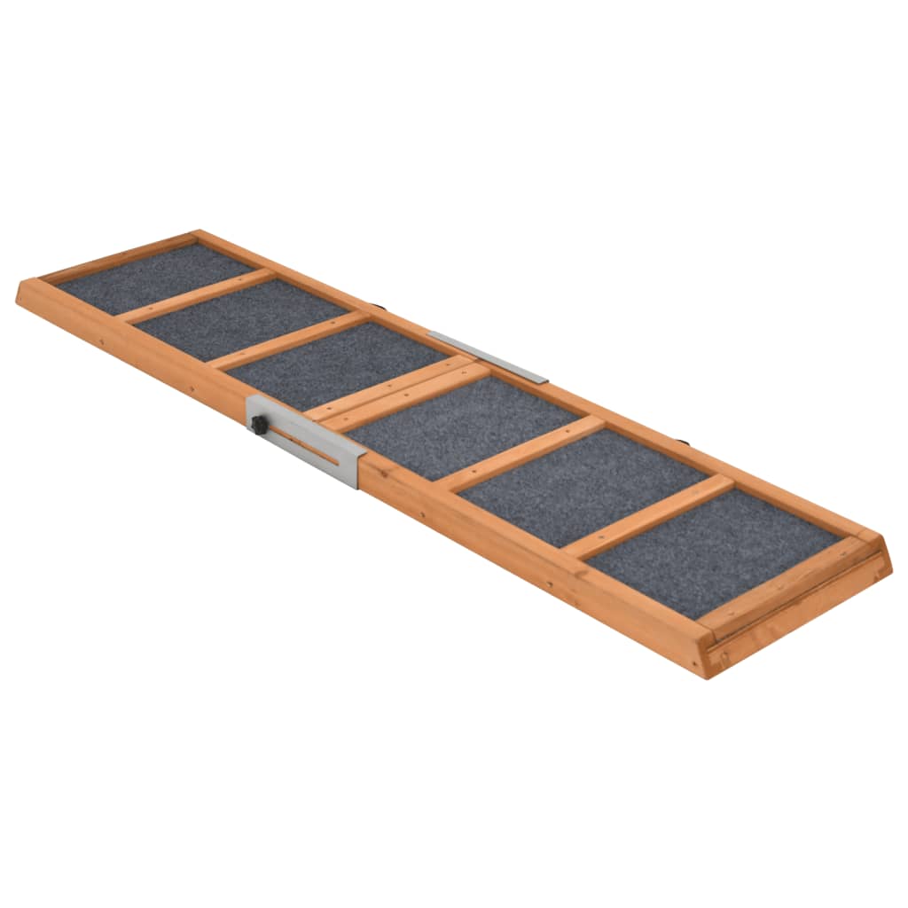 Hunderampe Grau 100x40 cm Massivholz Tanne