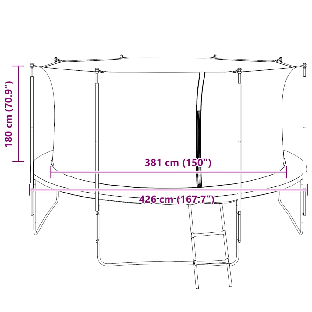 Sicherheitsnetz für 3,05 m Runde Trampoline