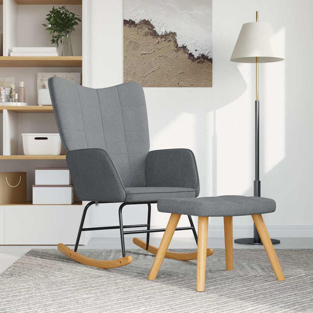 Schaukelstuhl Taupe Stoff