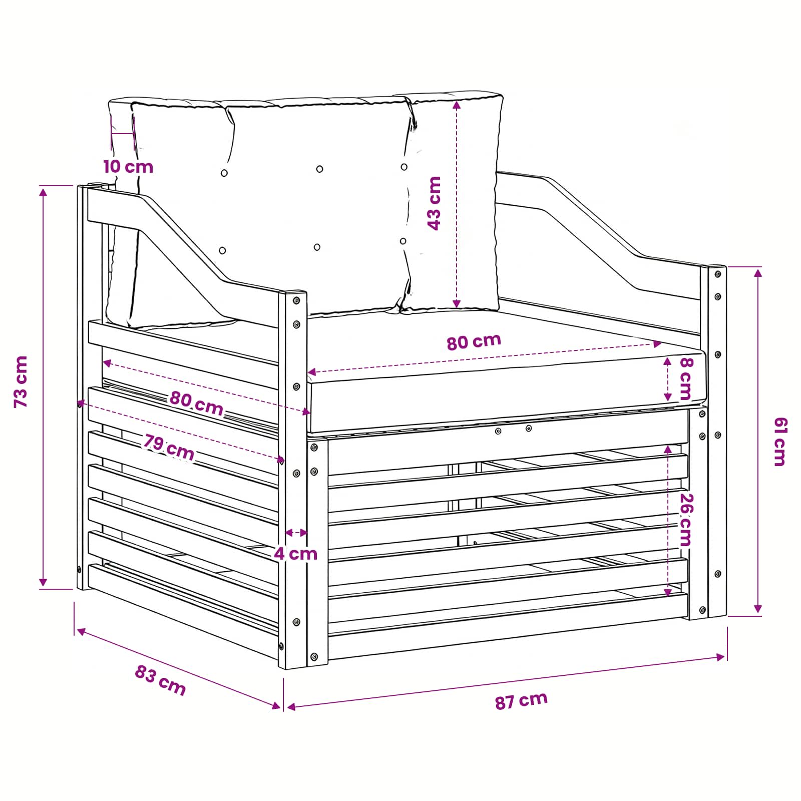 2 Stück Outdoor-Sofa Natur